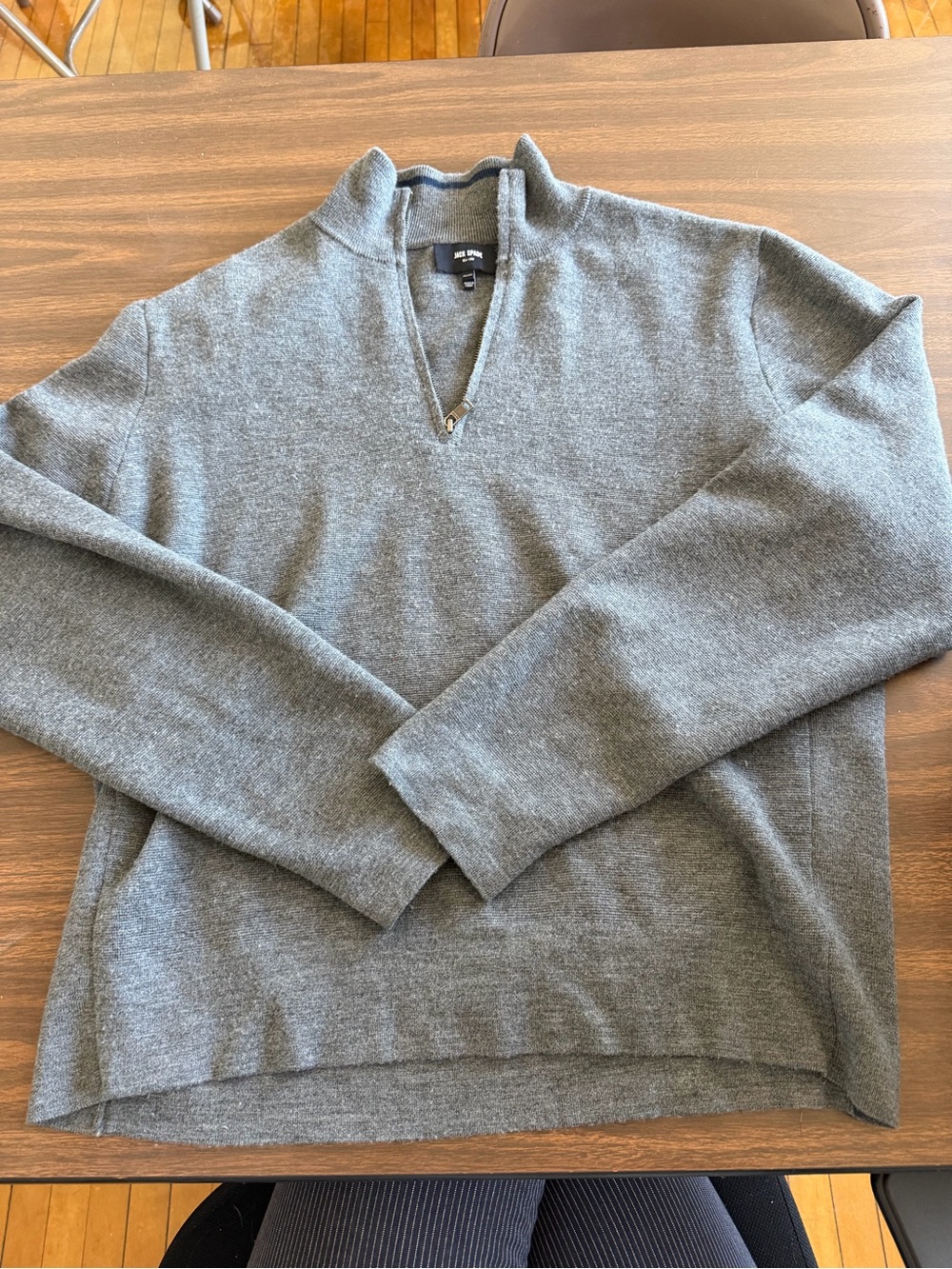 Jack Spade Gray Half-Zip Mock Neck Sweater